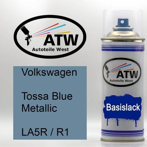 Volkswagen, Tossa Blue Metallic, LA5R / R1: 400ml Sprühdose, von ATW Autoteile West.